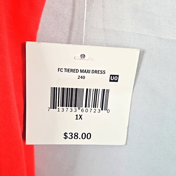 Falls Creek Coral Tiered Maxi Dress Size 1X NWT - Picture 2 of 10